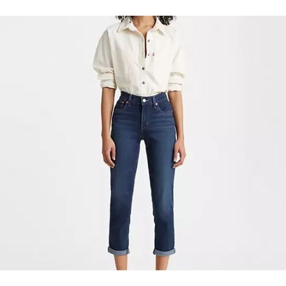 NEW Levi's BOYFRIEND Tapered Leg Dark Wash Jeans Mid Rise Women's 26 x 30 2658 - Picture 3 of 16